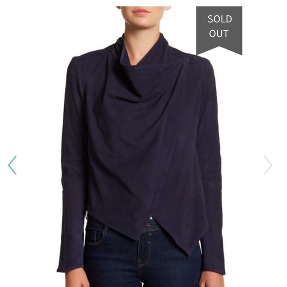 Sold!!! navy suede cascade jacket new xs - Picture 2 of 8